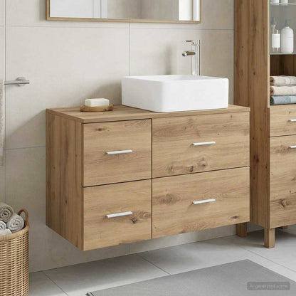 vidaXL Bathroom Furniture Set 2 pcs Artisan Oak Engineered Wood