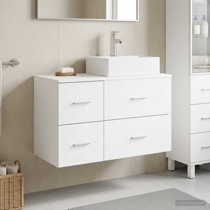 vidaXL Bathroom Furniture Set 2 pcs White Engineered Wood