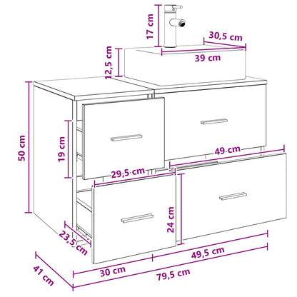 vidaXL Bathroom Furniture Set 2 pcs White Engineered Wood