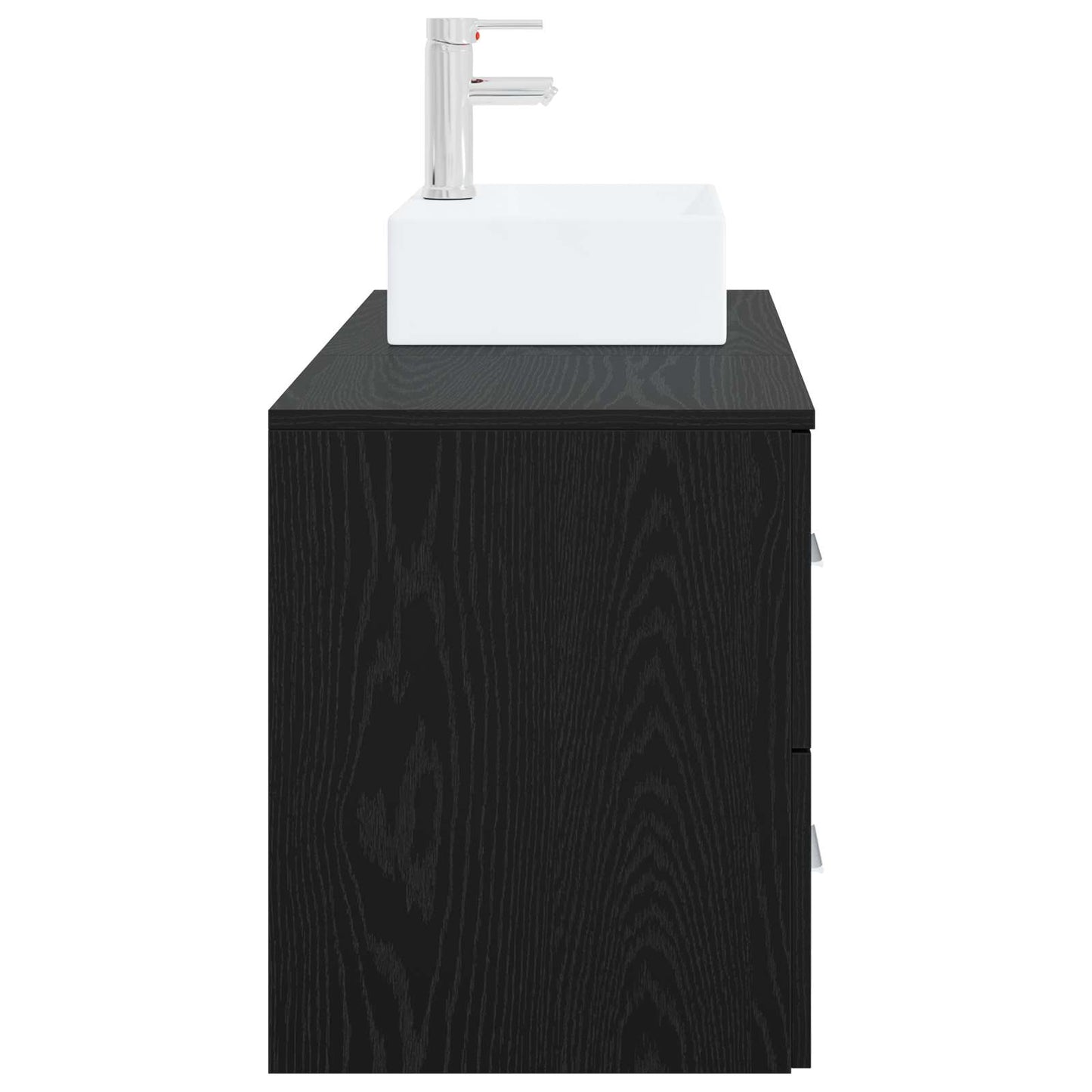 vidaXL Bathroom Furniture Set 2 pcs Black Oak Engineered Wood