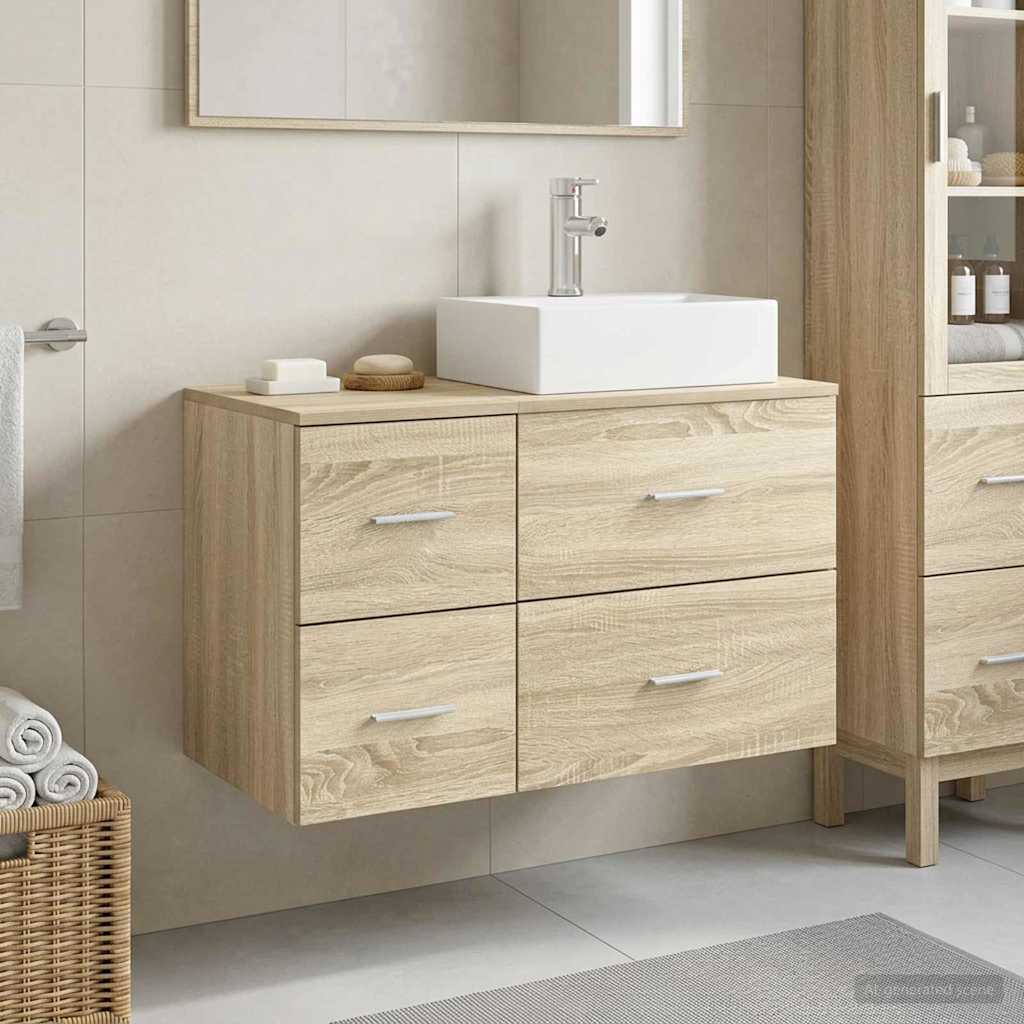 vidaXL Bathroom Furniture Set 2 pcs Sonoma Oak Engineered Wood