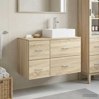 vidaXL Bathroom Furniture Set 2 pcs Sonoma Oak Engineered Wood