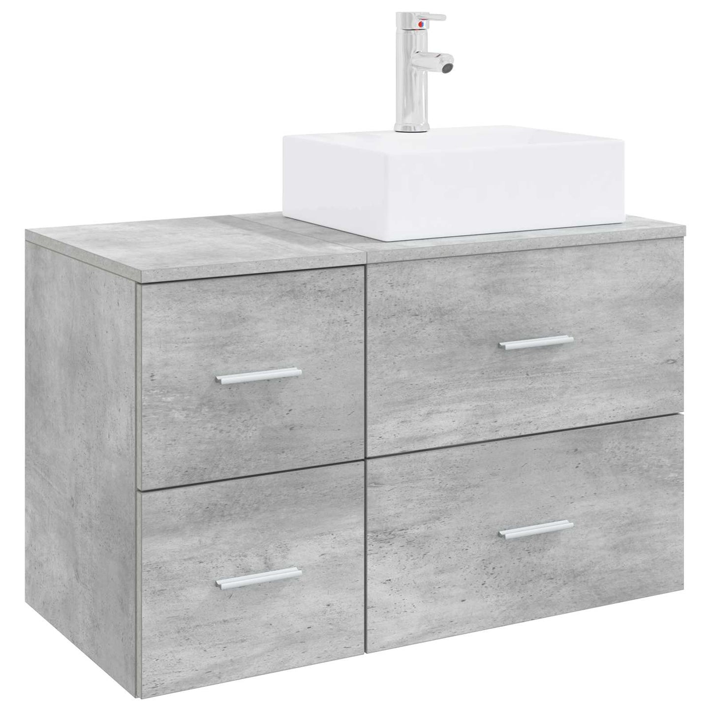 vidaXL Bathroom Furniture Set 2 pcs Concrete Grey Engineered Wood