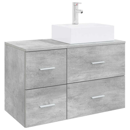 vidaXL Bathroom Furniture Set 2 pcs Concrete Grey Engineered Wood