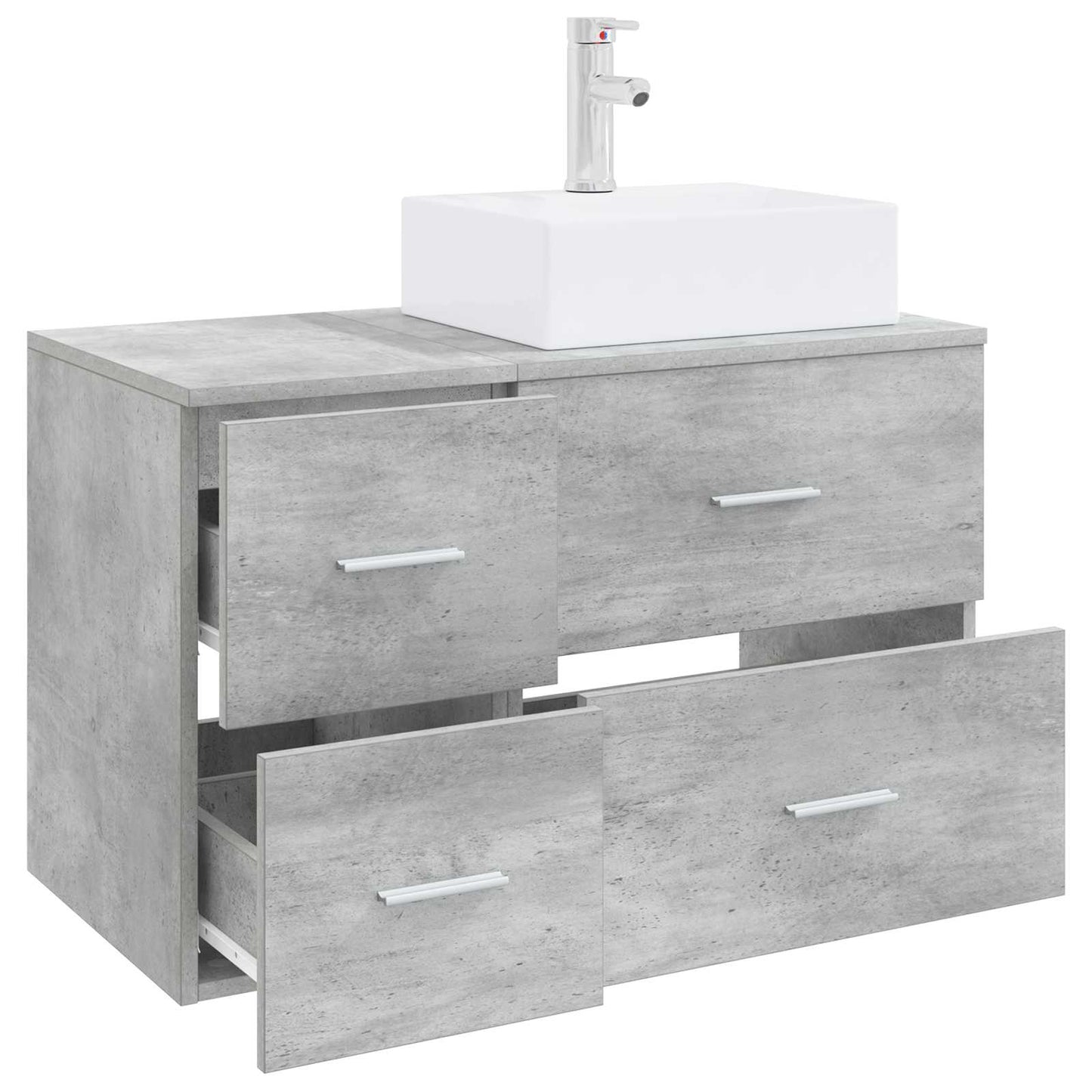 vidaXL Bathroom Furniture Set 2 pcs Concrete Grey Engineered Wood