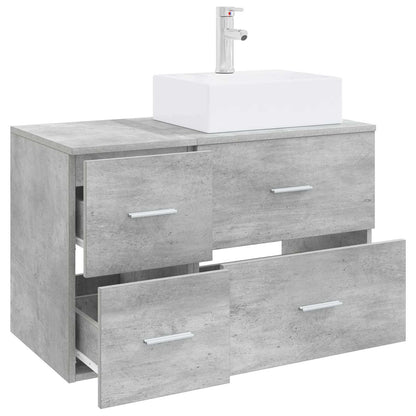 vidaXL Bathroom Furniture Set 2 pcs Concrete Grey Engineered Wood