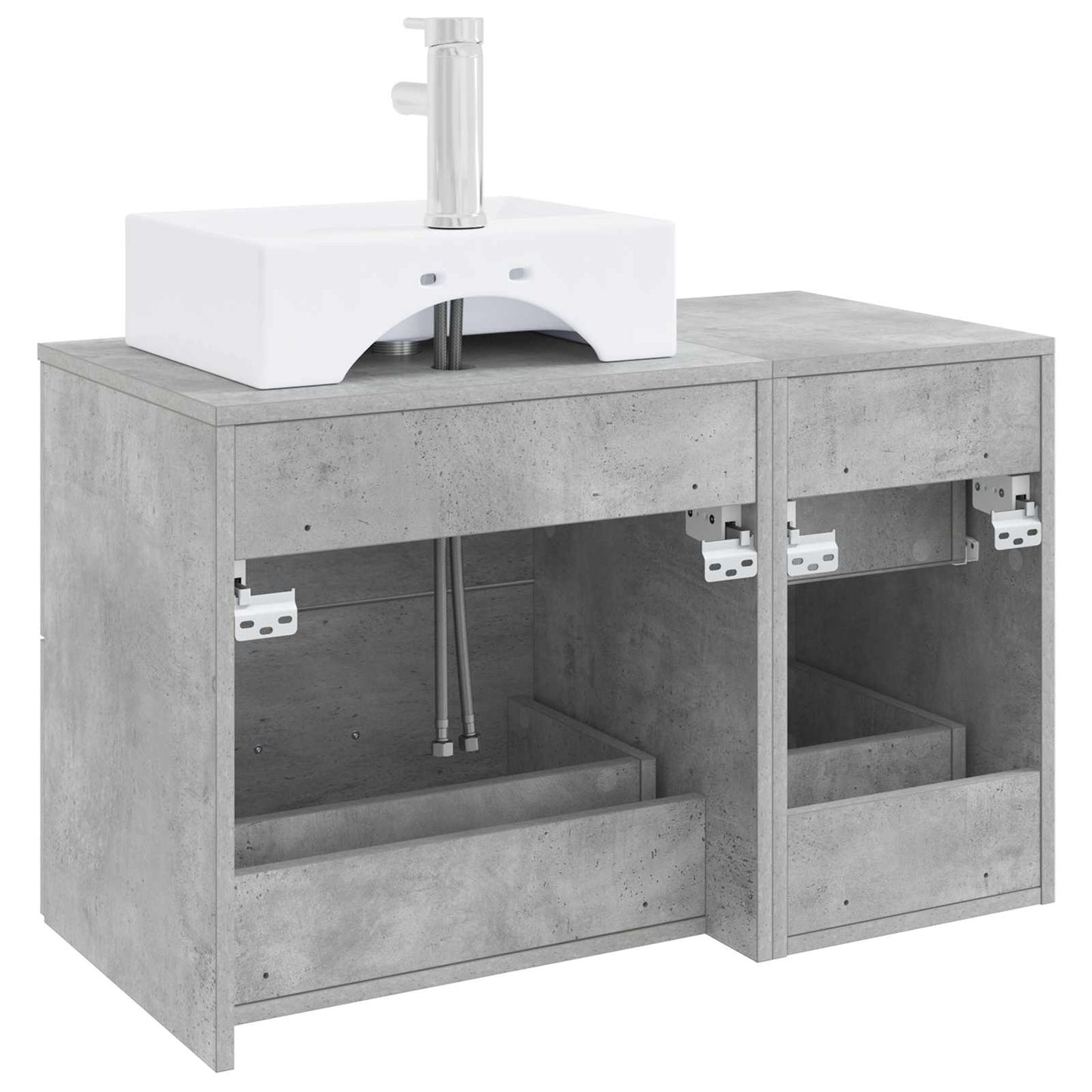 vidaXL Bathroom Furniture Set 2 pcs Concrete Grey Engineered Wood