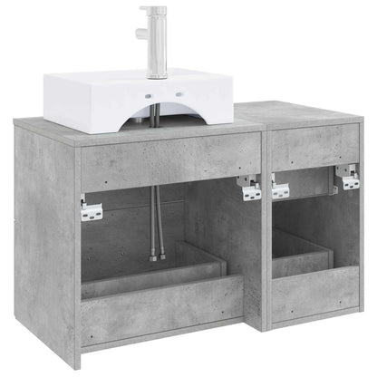 vidaXL Bathroom Furniture Set 2 pcs Concrete Grey Engineered Wood