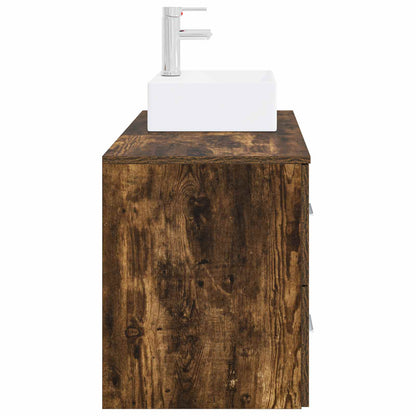 vidaXL Bathroom Furniture Set 2 pcs Smoked Oak Engineered Wood