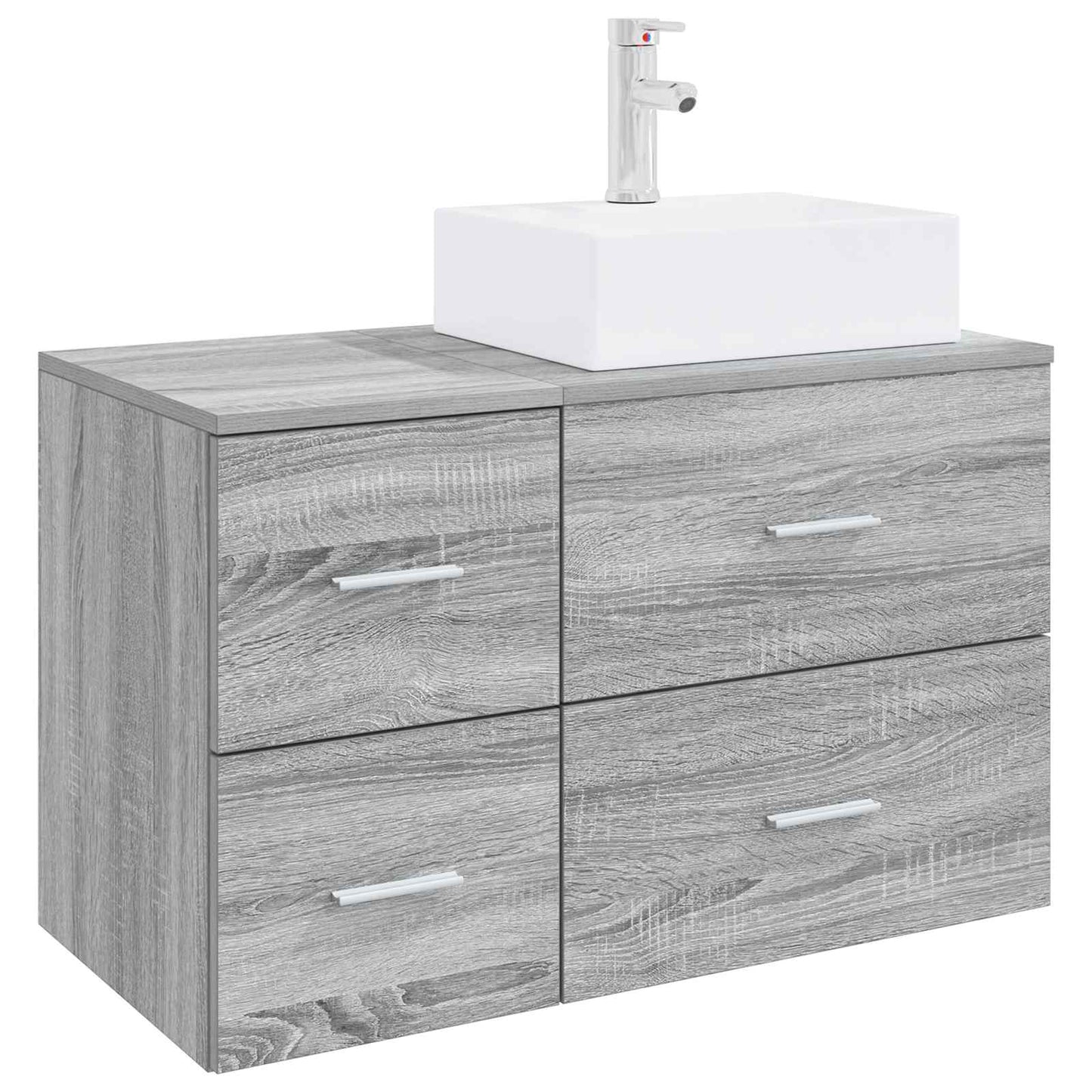 vidaXL Bathroom Furniture Set 2 pcs Grey Sonoma Engineered Wood