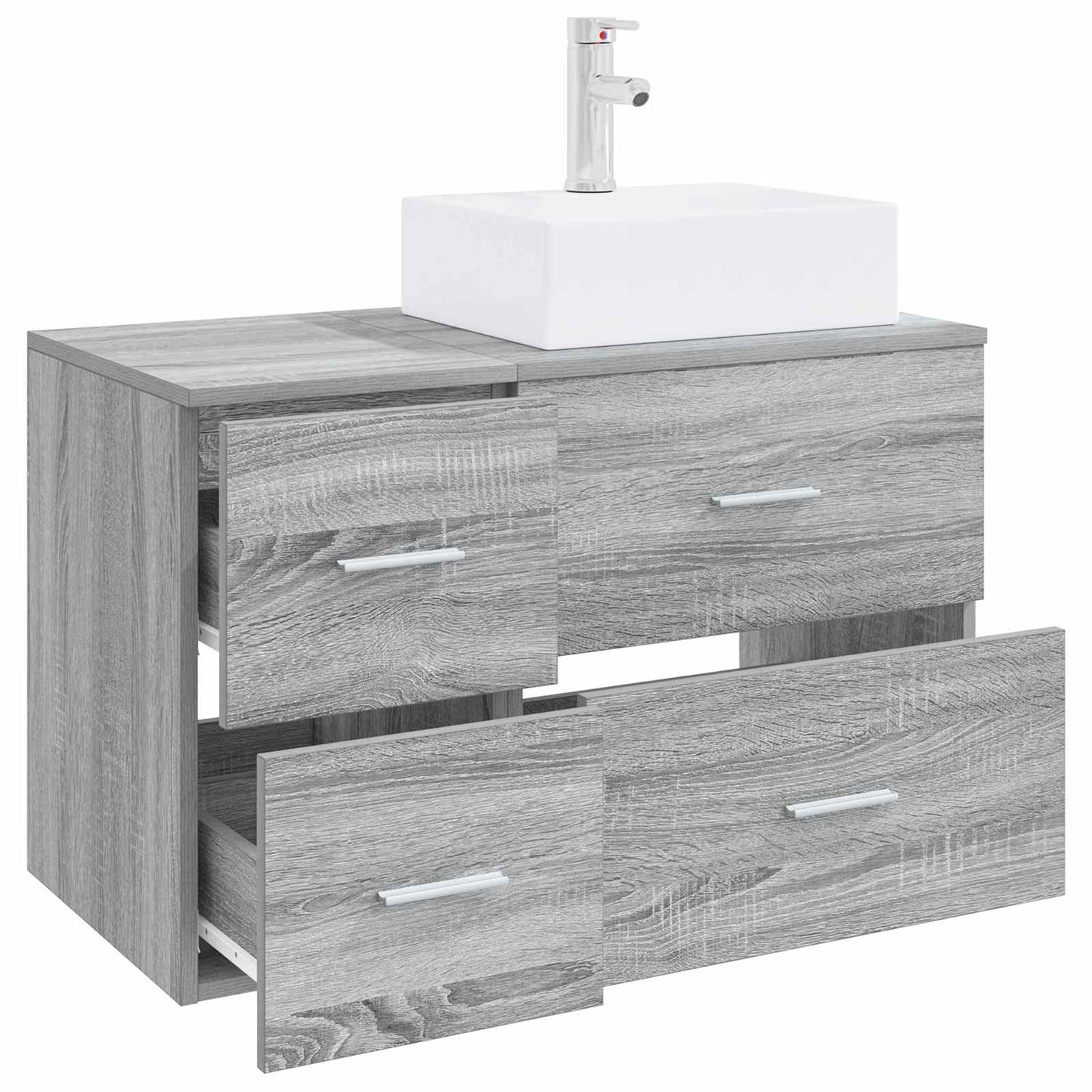 vidaXL Bathroom Furniture Set 2 pcs Grey Sonoma Engineered Wood