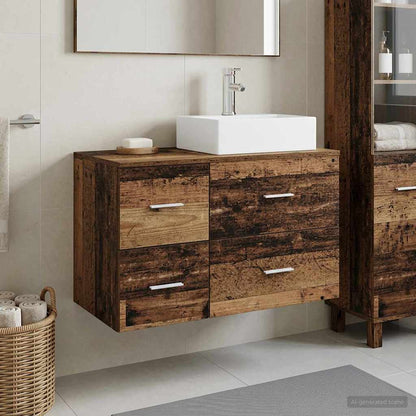 vidaXL Bathroom Furniture Set 2 pcs Old Wood Engineered Wood
