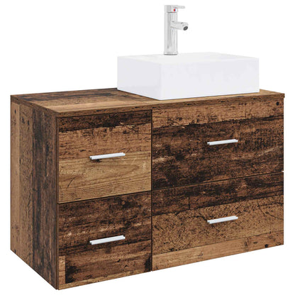 vidaXL Bathroom Furniture Set 2 pcs Old Wood Engineered Wood