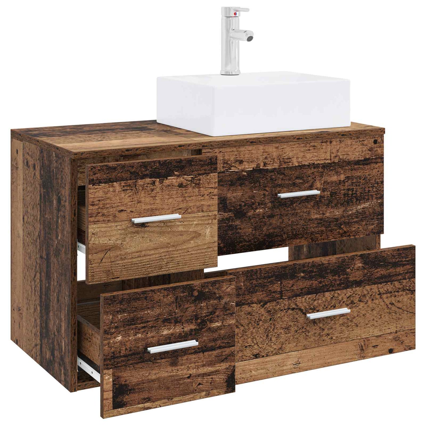 vidaXL Bathroom Furniture Set 2 pcs Old Wood Engineered Wood