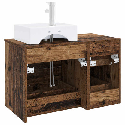 vidaXL Bathroom Furniture Set 2 pcs Old Wood Engineered Wood