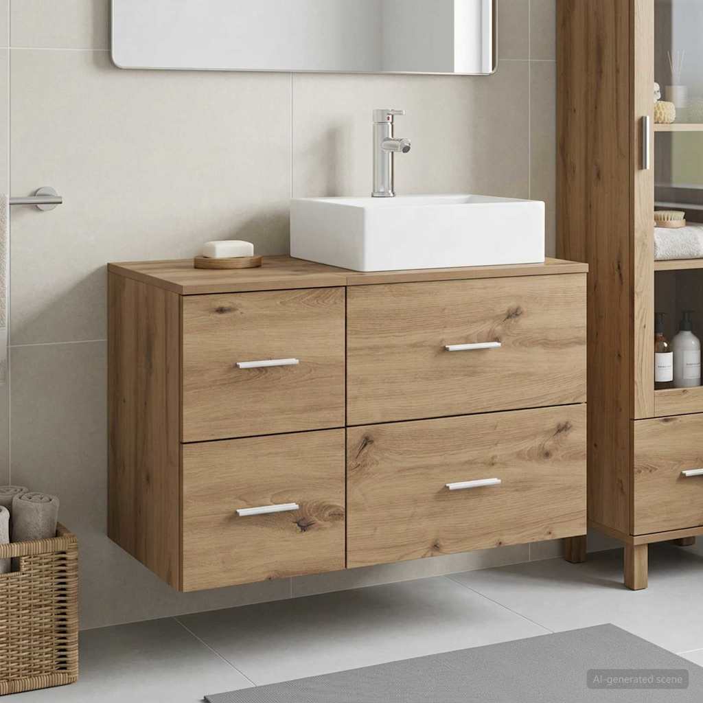 vidaXL Bathroom Furniture Set 2 pcs Artisan Oak Engineered Wood