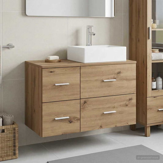 vidaXL Bathroom Furniture Set 2 pcs Artisan Oak Engineered Wood