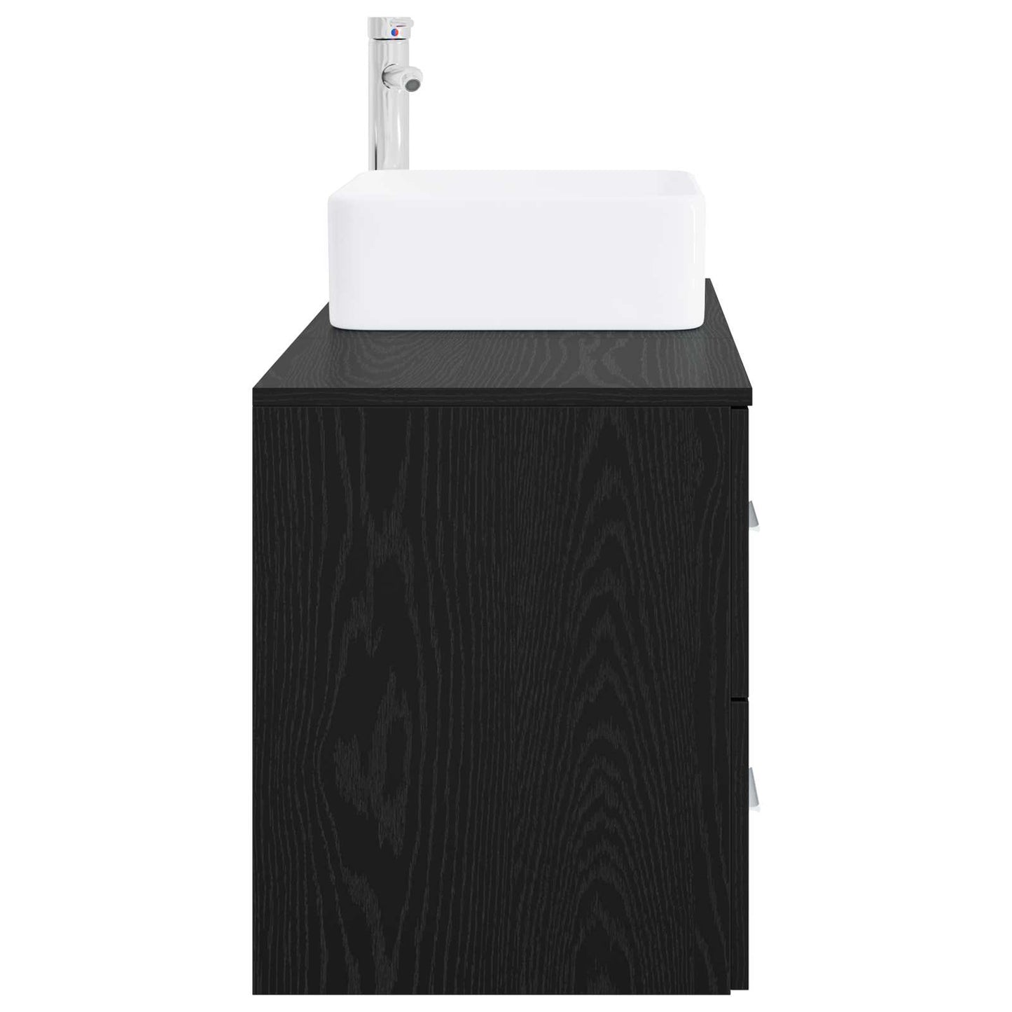vidaXL Bathroom Furniture Set 2 pcs Black Oak Engineered Wood