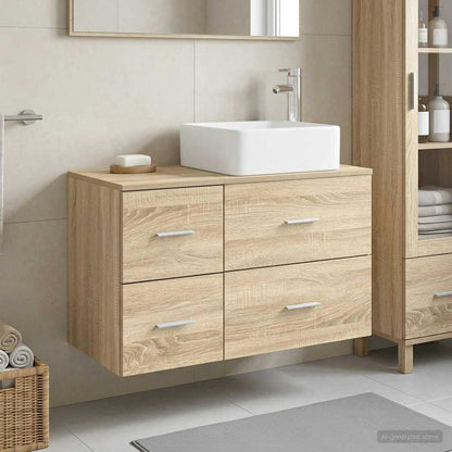 vidaXL Bathroom Furniture Set 2 pcs Sonoma Oak Engineered Wood