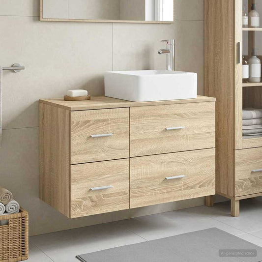 vidaXL Bathroom Furniture Set 2 pcs Sonoma Oak Engineered Wood