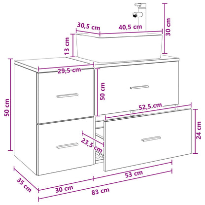 vidaXL Bathroom Furniture Set 2 pcs Sonoma Oak Engineered Wood