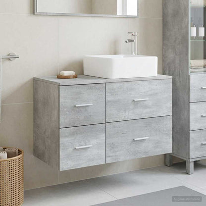vidaXL Bathroom Furniture Set 2 pcs Concrete Grey Engineered Wood