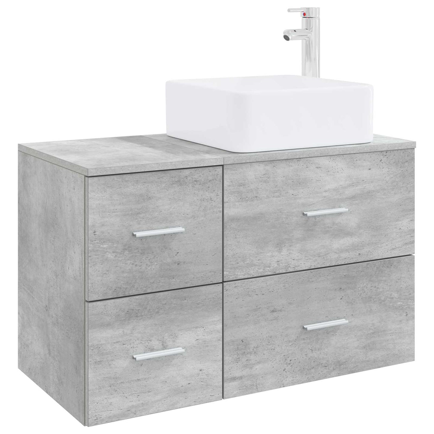vidaXL Bathroom Furniture Set 2 pcs Concrete Grey Engineered Wood