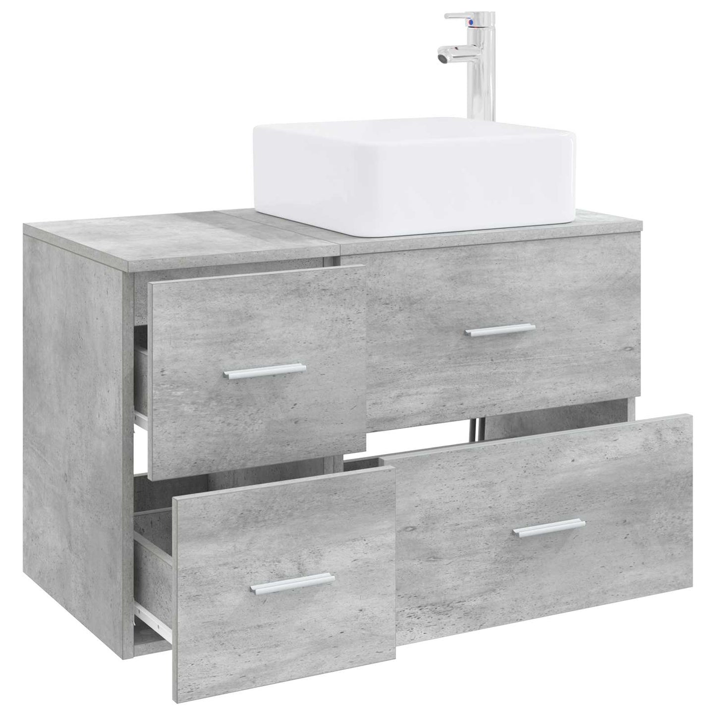 vidaXL Bathroom Furniture Set 2 pcs Concrete Grey Engineered Wood