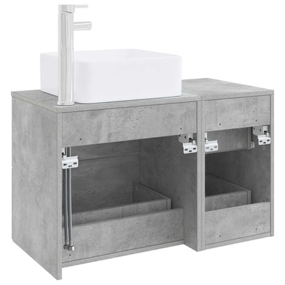 vidaXL Bathroom Furniture Set 2 pcs Concrete Grey Engineered Wood