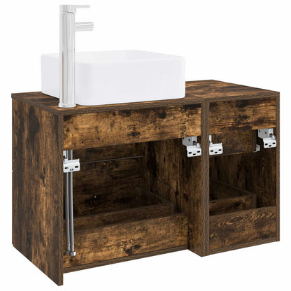 vidaXL Bathroom Furniture Set 2 pcs Smoked Oak Engineered Wood