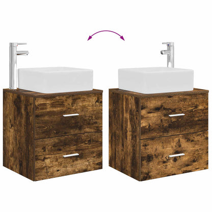 vidaXL Bathroom Furniture Set 2 pcs Smoked Oak Engineered Wood