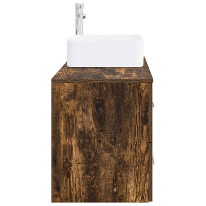 vidaXL Bathroom Furniture Set 2 pcs Smoked Oak Engineered Wood