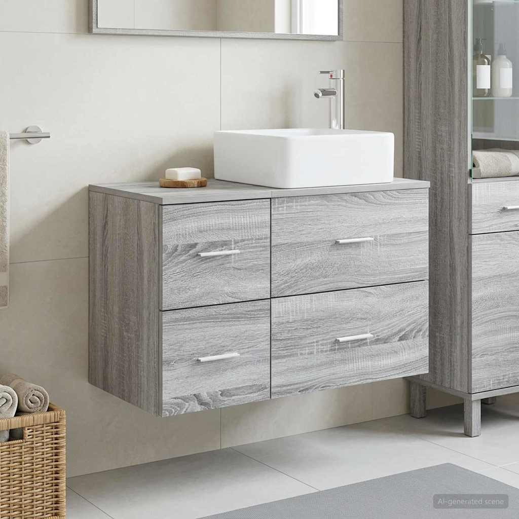 vidaXL Bathroom Furniture Set 2 pcs Grey Sonoma Engineered Wood