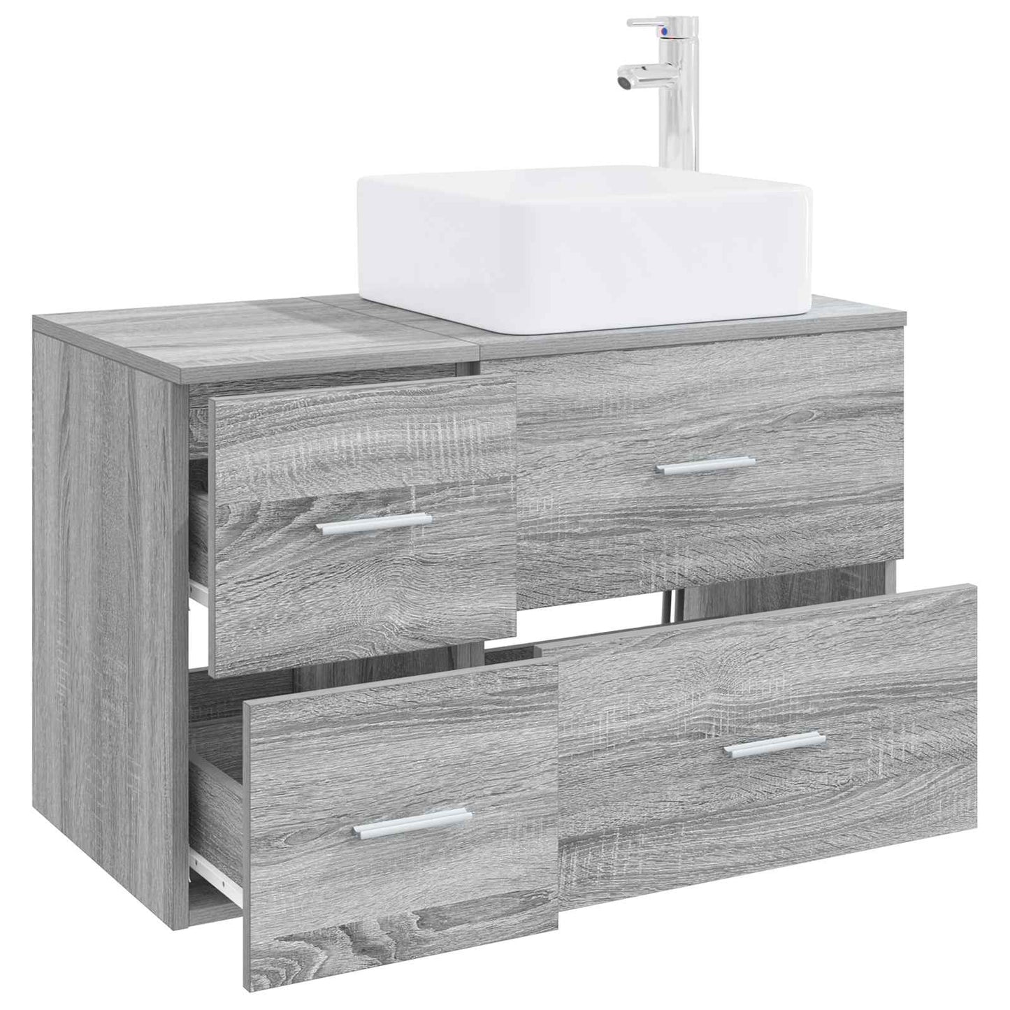 vidaXL Bathroom Furniture Set 2 pcs Grey Sonoma Engineered Wood