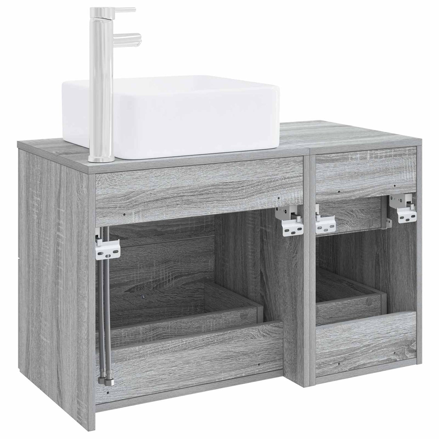 vidaXL Bathroom Furniture Set 2 pcs Grey Sonoma Engineered Wood