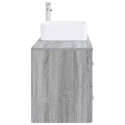 vidaXL Bathroom Furniture Set 2 pcs Grey Sonoma Engineered Wood