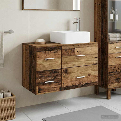 vidaXL Bathroom Furniture Set 2 pcs Old Wood Engineered Wood
