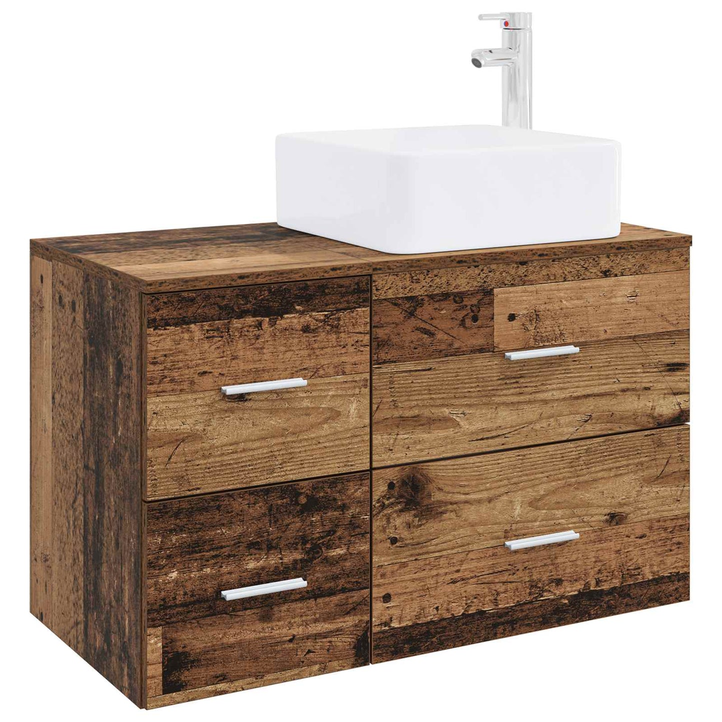 vidaXL Bathroom Furniture Set 2 pcs Old Wood Engineered Wood