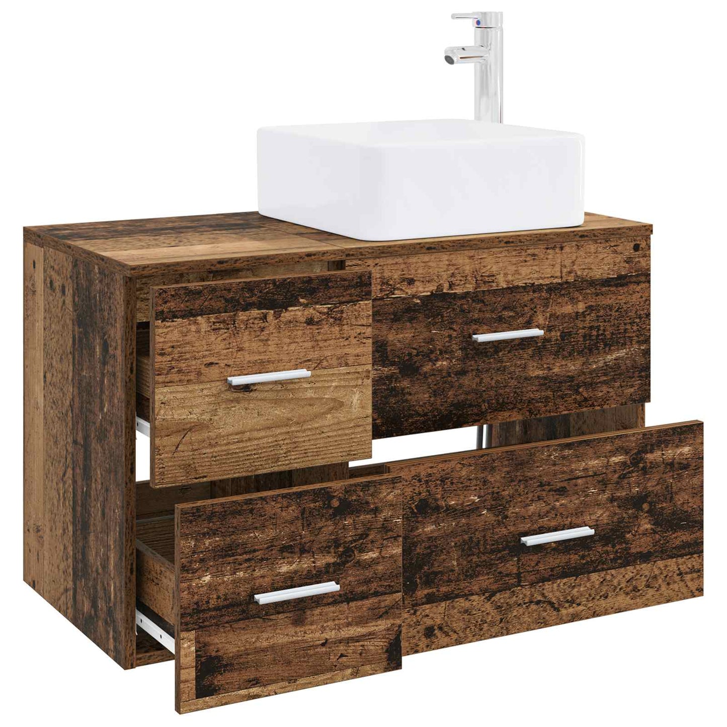 vidaXL Bathroom Furniture Set 2 pcs Old Wood Engineered Wood