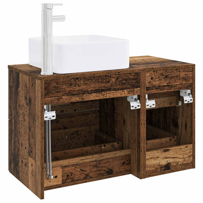 vidaXL Bathroom Furniture Set 2 pcs Old Wood Engineered Wood