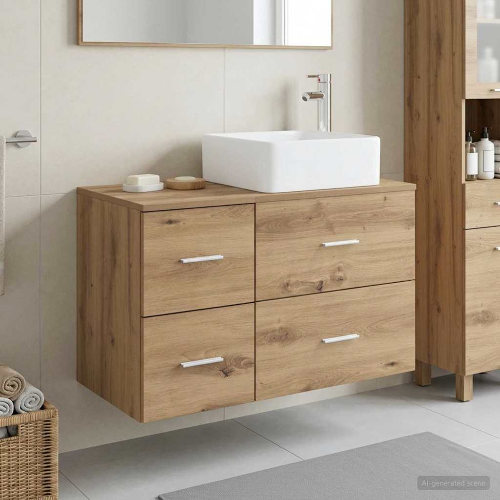 vidaXL Bathroom Furniture Set 2 pcs Artisan Oak Engineered Wood