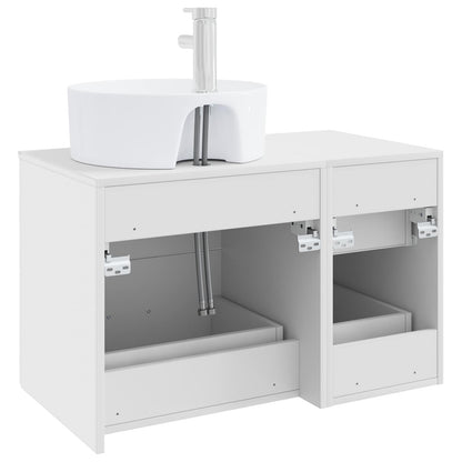 vidaXL Bathroom Furniture Set 2 pcs White Engineered Wood