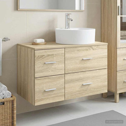 vidaXL Bathroom Furniture Set 2 pcs Sonoma Oak Engineered Wood