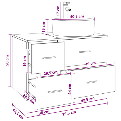 vidaXL Bathroom Furniture Set 2 pcs Sonoma Oak Engineered Wood