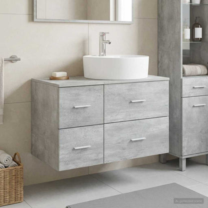 vidaXL Bathroom Furniture Set 2 pcs Concrete Grey Engineered Wood