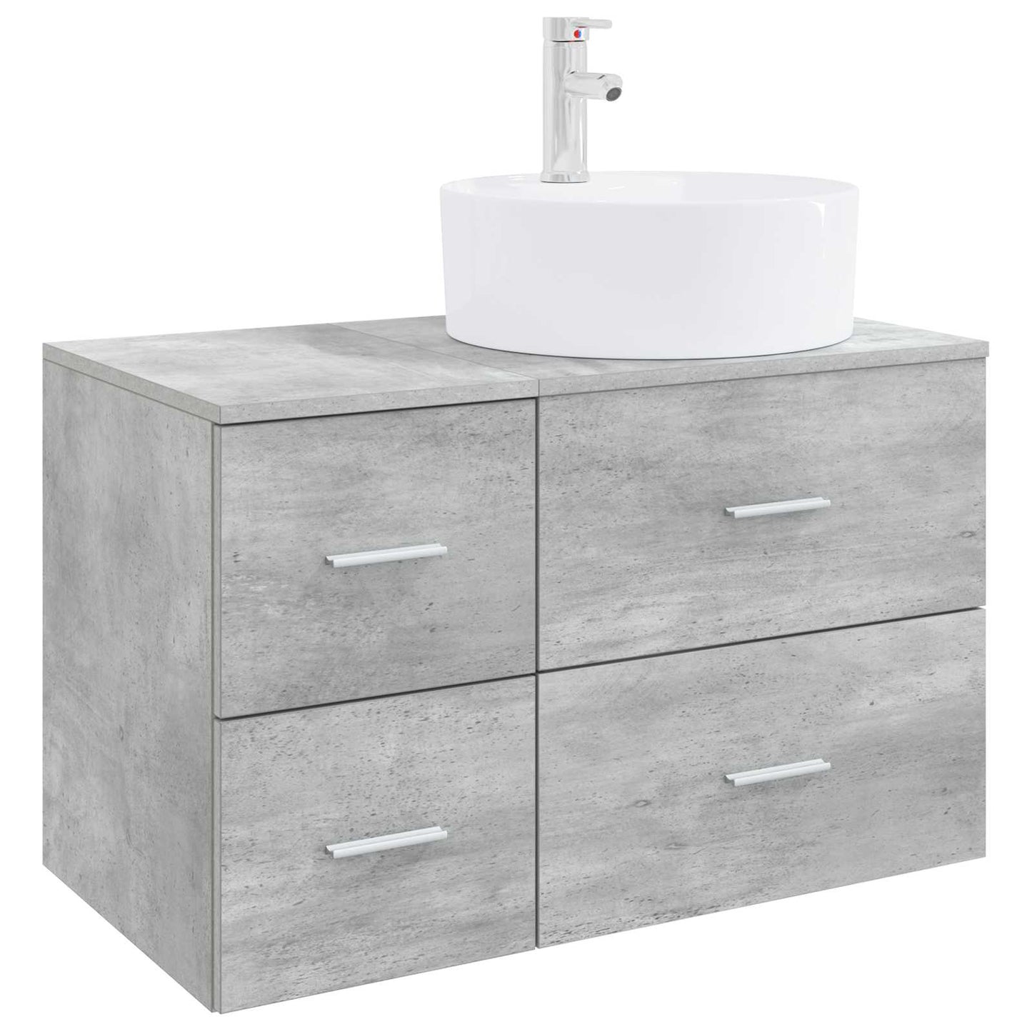 vidaXL Bathroom Furniture Set 2 pcs Concrete Grey Engineered Wood