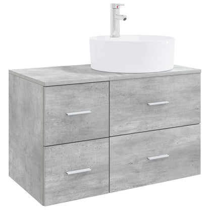 vidaXL Bathroom Furniture Set 2 pcs Concrete Grey Engineered Wood