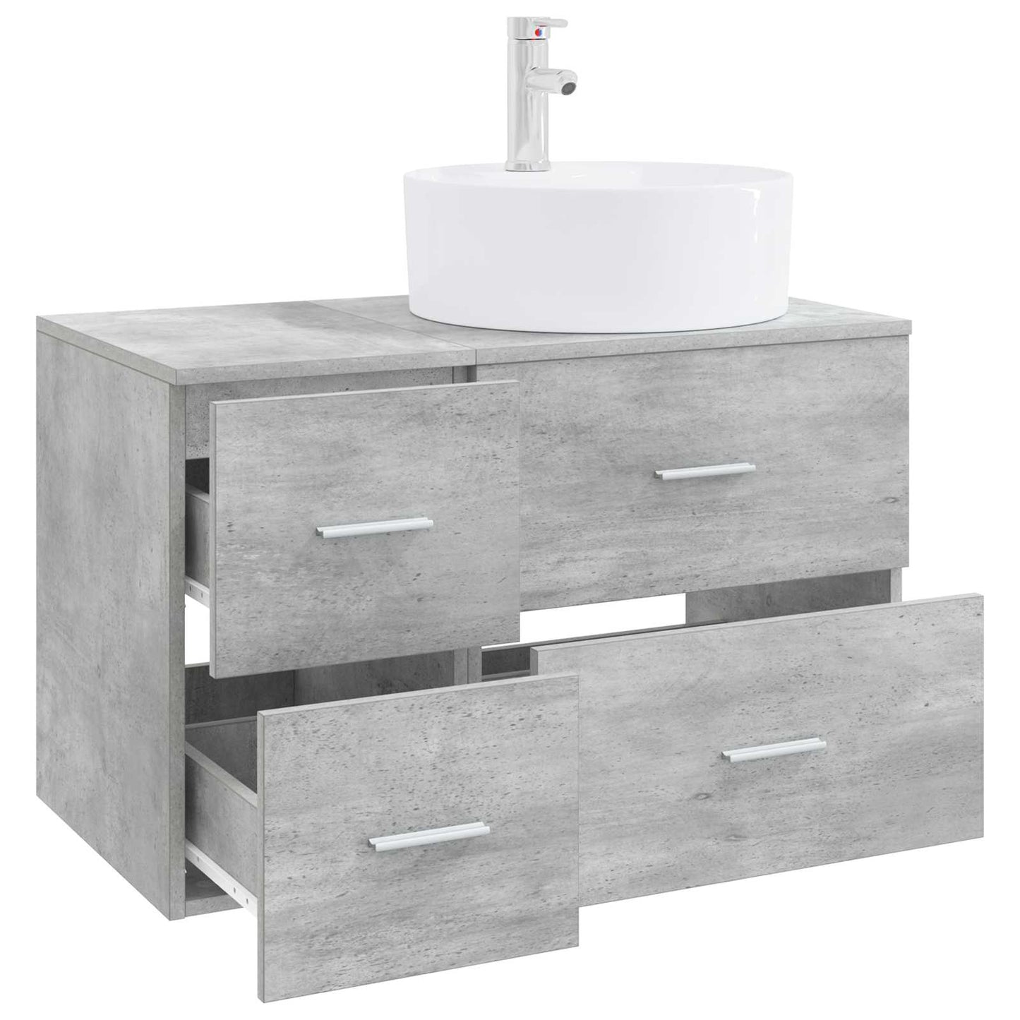 vidaXL Bathroom Furniture Set 2 pcs Concrete Grey Engineered Wood