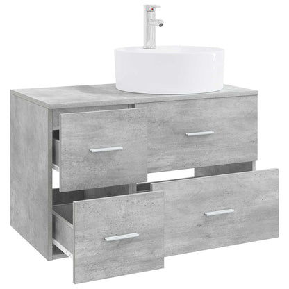 vidaXL Bathroom Furniture Set 2 pcs Concrete Grey Engineered Wood