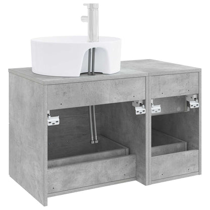 vidaXL Bathroom Furniture Set 2 pcs Concrete Grey Engineered Wood